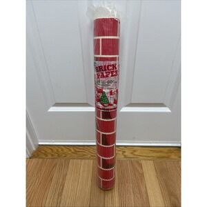 Vintage MCM Cleo Faux Brick Corrugated Paper Fire Place